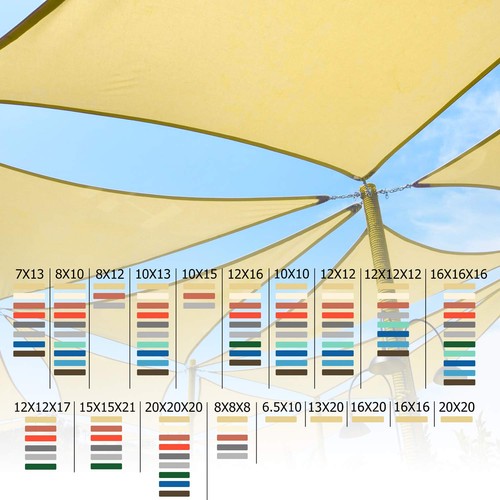 Rectangular Breathable UV Block Sun Shade Sail Outdoor Covering Cloth for Dec... - Picture 6 of 6