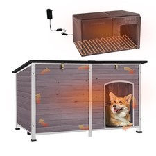 Outdoor Heated Dog House Anti Chewing Iron Frame Insulated Dog Kennel