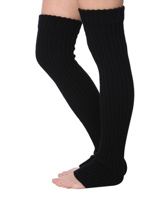Women's Knee-High Cable Knit Ribbed Leg Warmers, Cozy & Stylish for Cold Weather