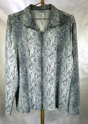 MISOOK SNAKE SHINY JACKET  WOMEN FULL ZIPPER SZ L