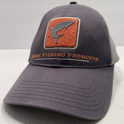 Simms Fishing Hat Adjustable Mesh Back Baseball Cap Felt Logo Fly Fishing