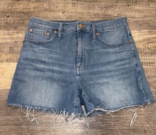 Madewell High Rise Denim Cut Off Shorts Size 30 Frayed Hem