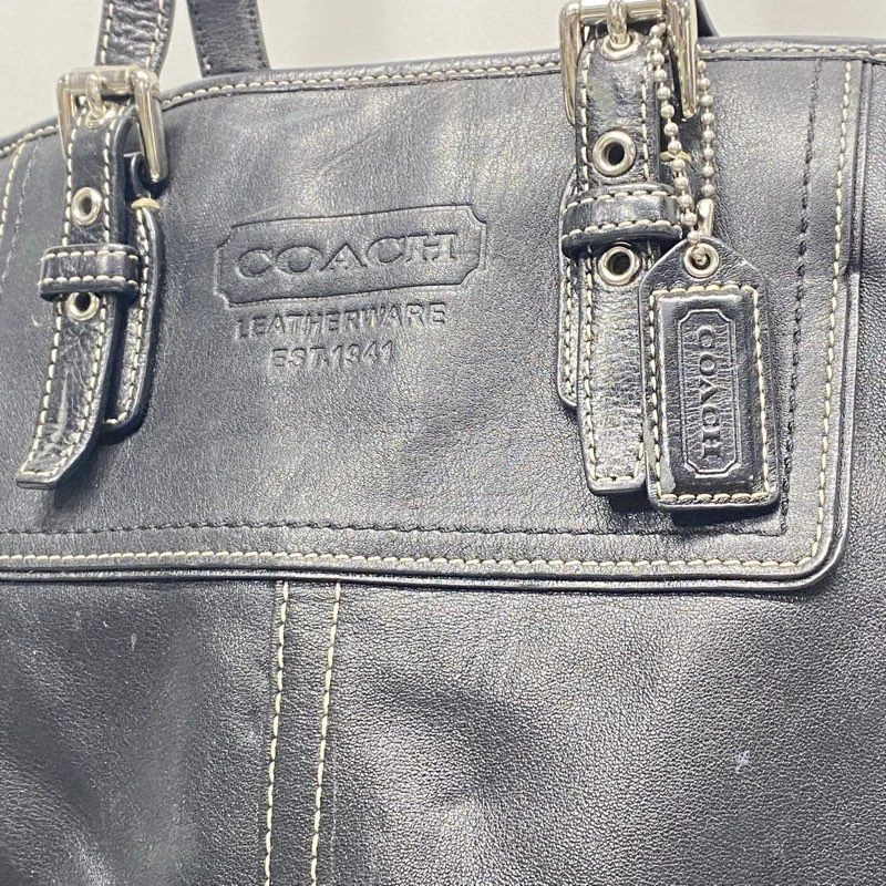 Coach Women Black Solid Faux Leather Tote - Image 2 of 4