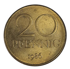 DDR KURSM&Uuml;NZE 20 PFENNIG 1986 ST UNC.