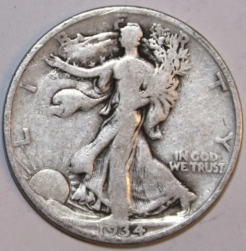 1934-S Walking Liberty Half Dollar - Very Good - #0972EC