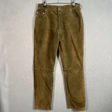 Vintage Skotts Suede Brown Washable Suede Pants Straight Leg Mens 32