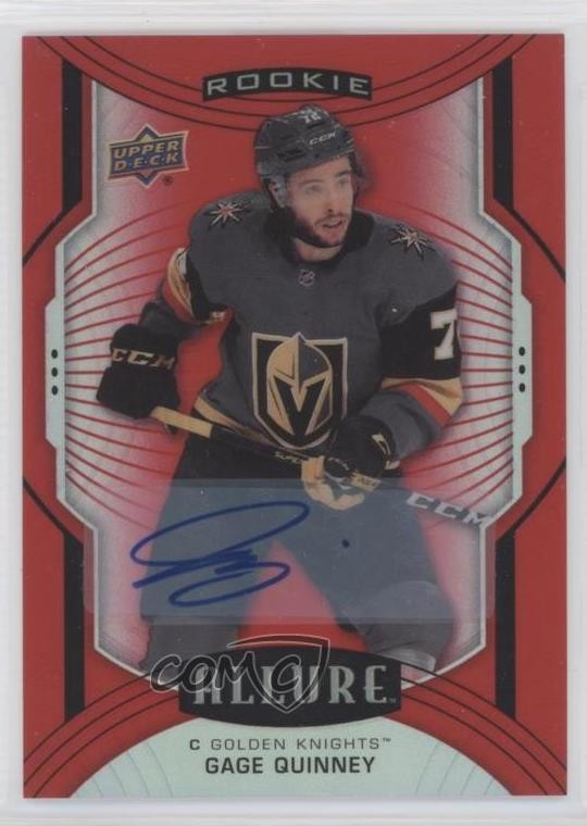 2020-21 Upper Deck Allure SP Red Rainbow Gage Quinney #118 Rookie Auto RC 1q2