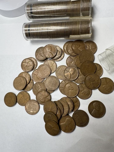 1940 S WHEAT CENT PENNY ROLLS - LOT OF THREE ROLLS - XF