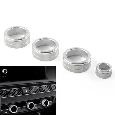 Konsole AC Climate Control Knopf Ring Abdeckung für Honda Civic 11th 22+ Silber