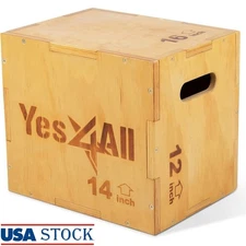 3 in 1 Plyometric Jump Box Adjustable Home Gym Fitness Training Exercise New