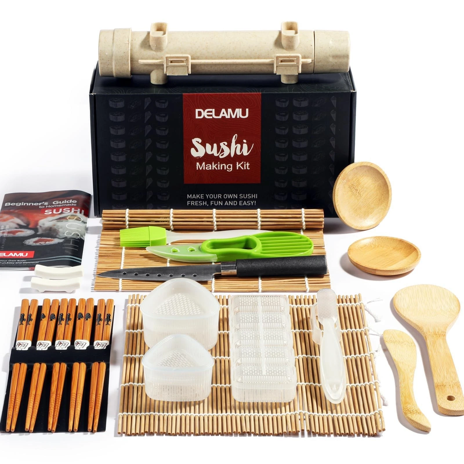 Sushi Making Kit, Delamu Upgrade 22 in 1 Sushi Maker Kit with Bamboo Mats, Ch...
Opens in a new wind