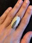ELEGANT VINTAGE ART DECO STERLING 925 MOP COCKTAIL STATEMENT RING *10.3 gm*
