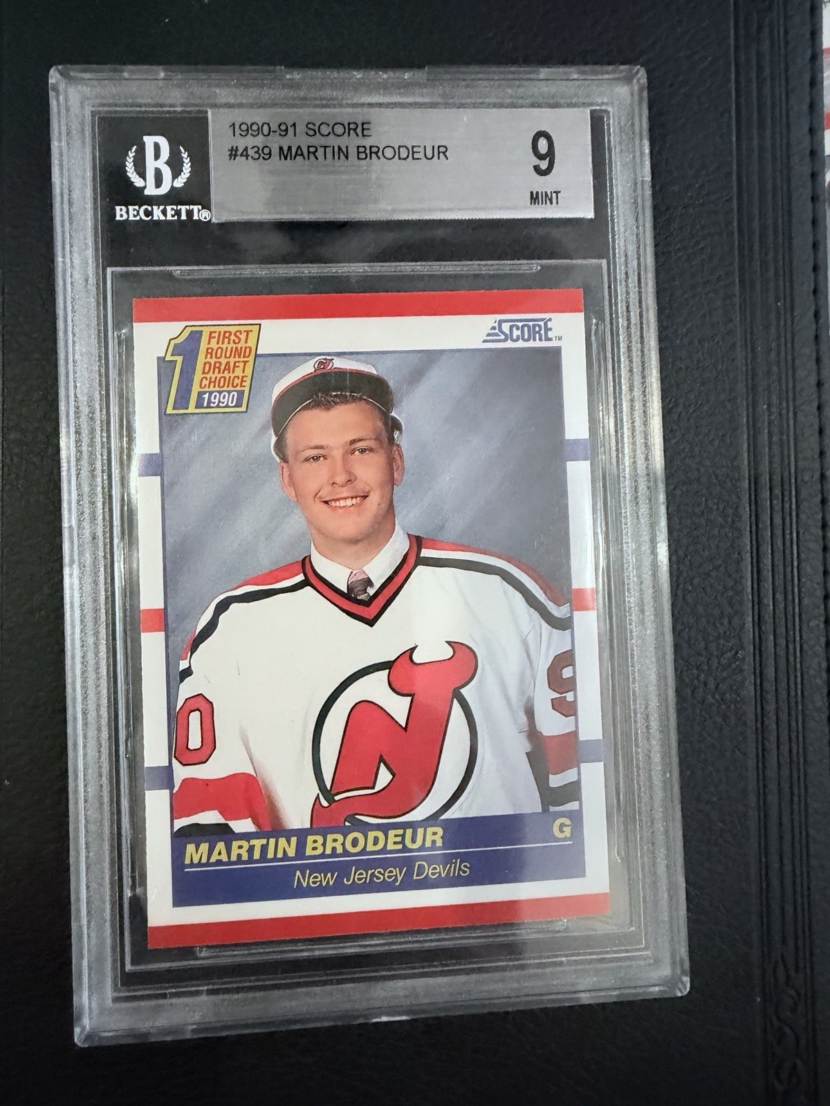 Martin Brodeur #439 Rookie Card Beckett 9 Graded Score 90-91 Hall Of Fame NJD