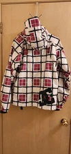 DC Women's EKOTEK 5K Hooded Ski Snowboard Jacket Size Small  White Pink 