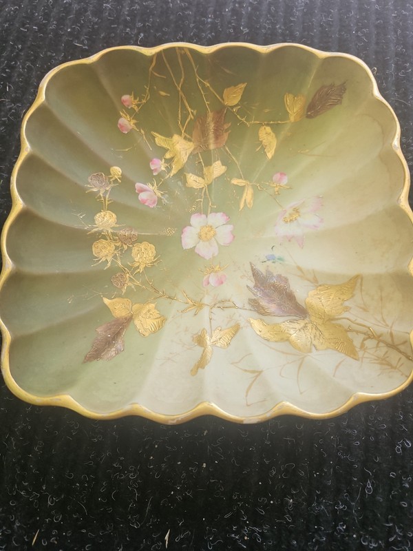 Very Old Hand Painted Unsigned Gold & Floral Painted Bowl Prussia, Asian?