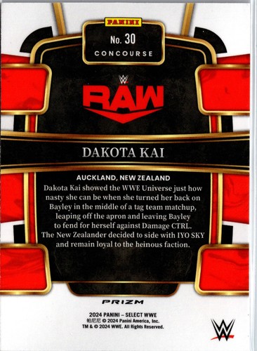 Dakota Kai 2024 Panini Select WWE Rosso e Blu #30 - Foto 2 di 2