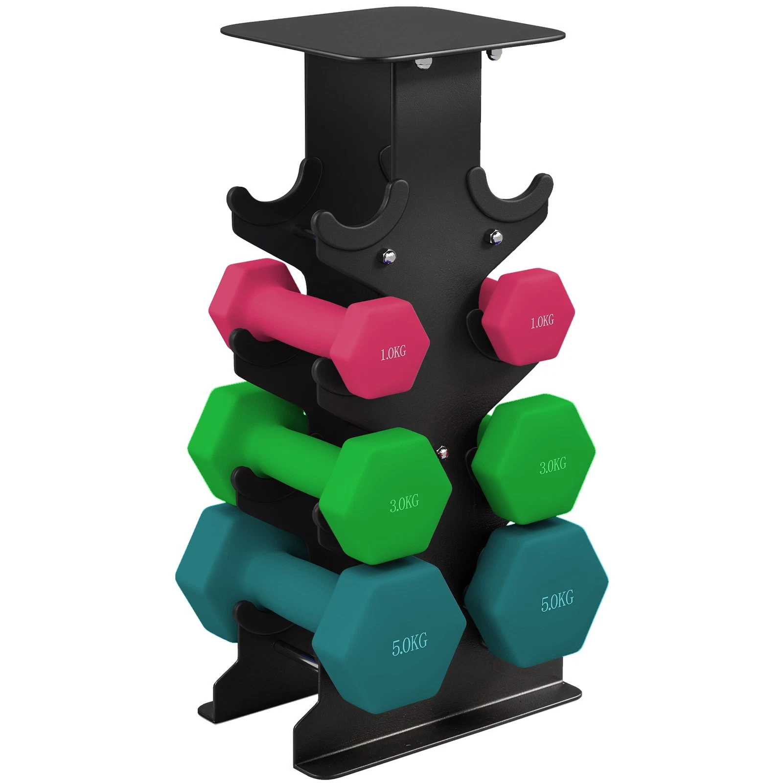 SPORTNOW Hex Dumbbells Set with Dumbbell Rack, 2 x 1kg, 2 x 3kg, 2 x 5kg
Opens in a new window or ta