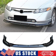 For 2006-2008 Honda Civic 4DR JDM CS-Style Front Bumper Splitter Lip Gloss Black