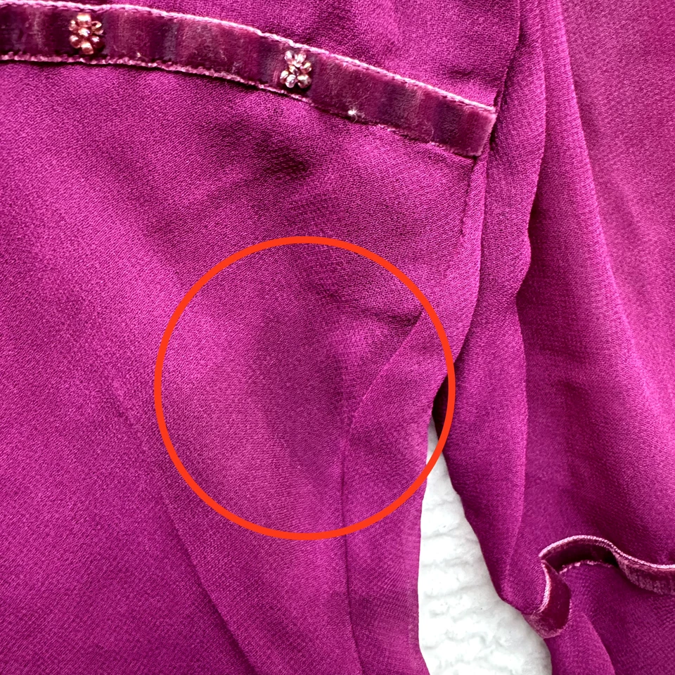 Top Y2K Vintage Grande XL Púrpura Magenta Malla Cuentas Corpcore Oficina Boho Hada Foto 4 de 4