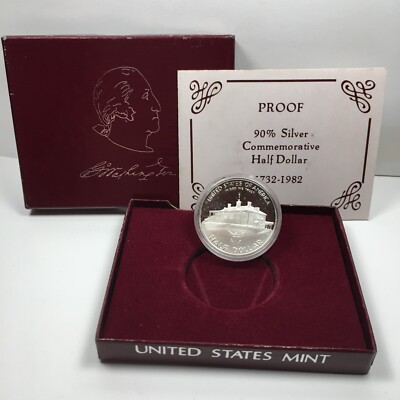 1982-S 90% Silver Proof George Washington Half Dollar OGP & COA KM