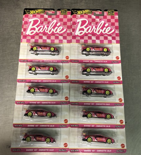 HOT WHEELS 2024 POP CULTURE HXD63 E BARBIE 65 CORVETTE C8.R ( LOT OF 10 )