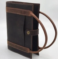 Brown Genuine Leather Bible Book Cover Amish Made Buffalo Sleeve Wickett & Craig