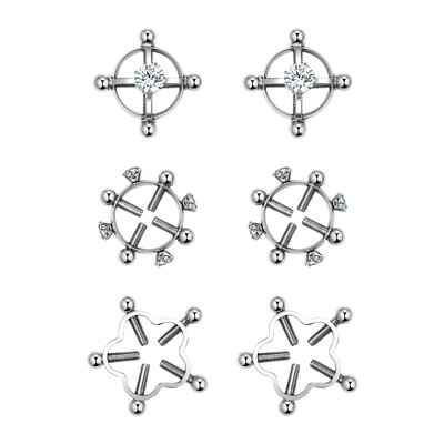 3 Pairs Nipple Ring Shield Non-Piercing Body Fake Piercing Jewelry Women Sexy