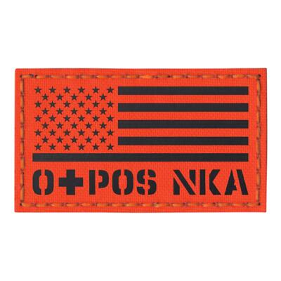 IR USA flag OPOS O+ Blood Hi Viz Orange Fluo morale tactical patch