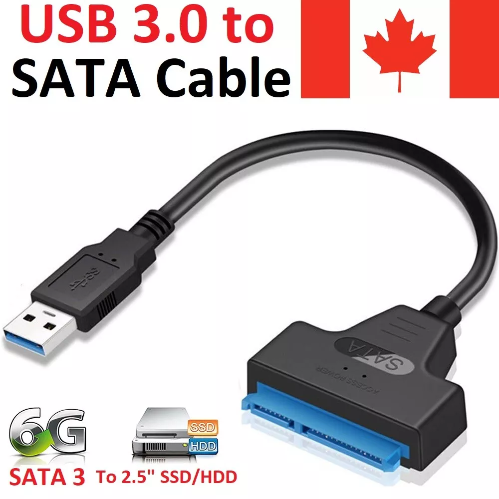 Adaptador USB 3.0 a SATA III / Compatible con Disco Duro HDD y SSD