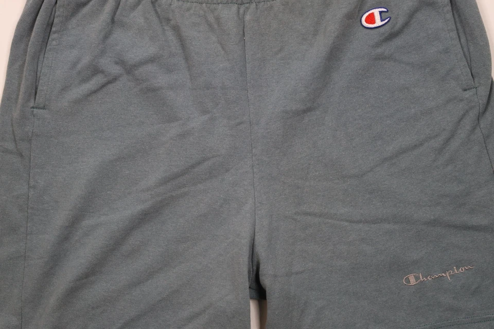 Pantalones Cortos Vintage Años 80 90 Champion Para Hombres XL Deletrear Por encima de la Rodilla Algodón Verde Azulado COMO ESTÁN Foto 3 de 4