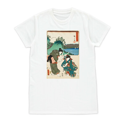 Japanisches Ukiyo-e T-Shirt Holzschnitt Kunst Onna Bugeisha Kriegerin Damen Herren bedruckt