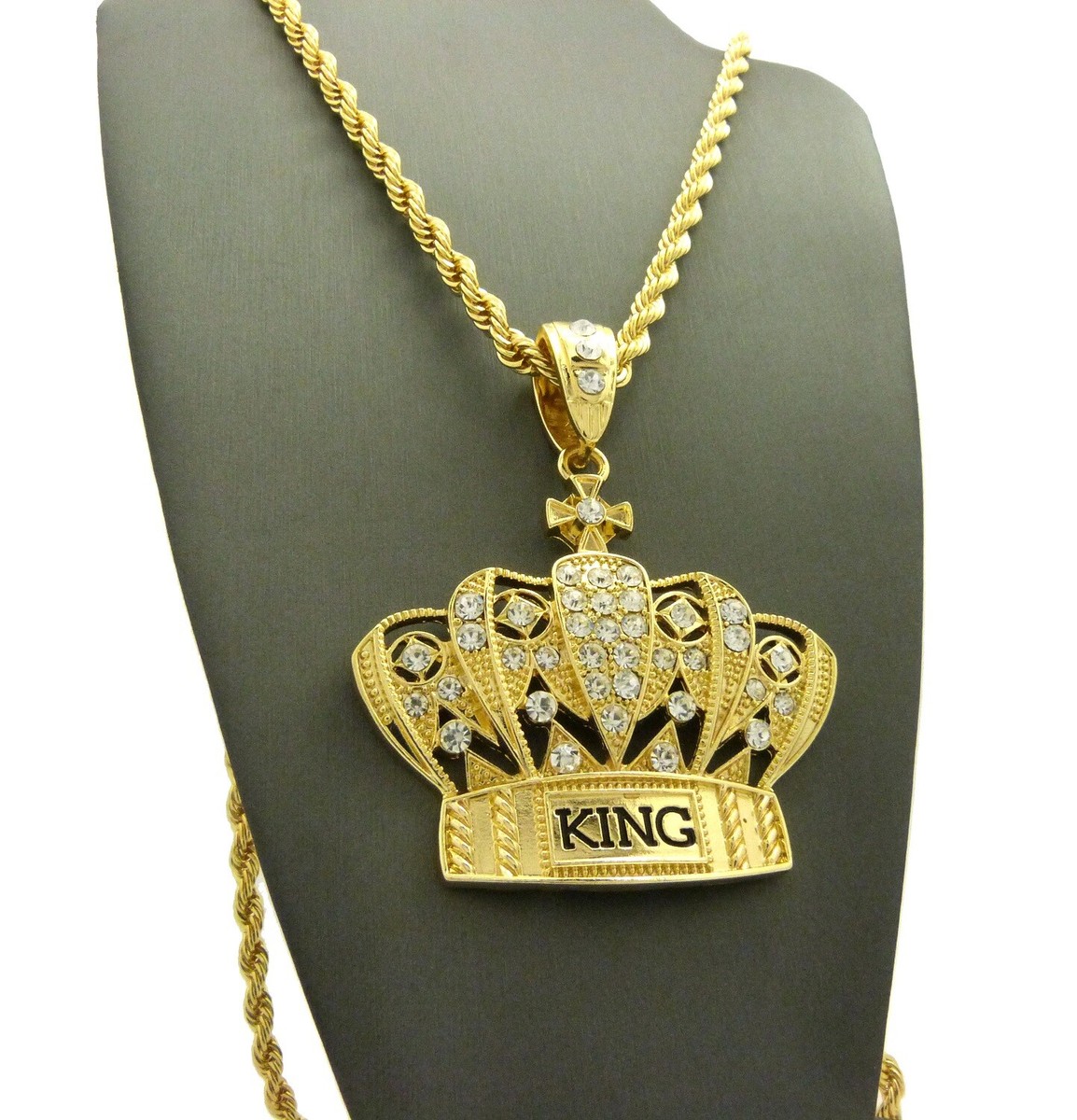 Gold Plated KING Crown Pendant 6mm 24 Gold Plated KING Crown Pendant 6mm 24
