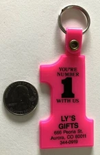 Ly's Gifts Aurora Colorado You're #1 Pink Keychain Key Ring #33697