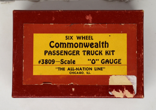 ALL NATION 2-RAIL O SCALE COMMONWEALTH SIX-WHEEL PASSENGER TRUCK PAIR 3809 W/BOX - Picture 7 of 7