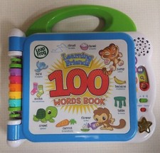 Leap Frog Learning Friends 100 Words Book, English / Spanish, Works, Clean, GUC