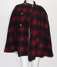 Country Place wool plaid poncho type cape distress
