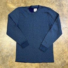 Vintage 90s Polyskin Thermal Blue Shirt Mens Size Medium Base Layer Made in USA