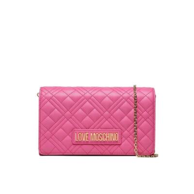 LOVE MOSCHINO WOMEN'S HANDBAG BAG BORSA QUILTED PU FUXIA