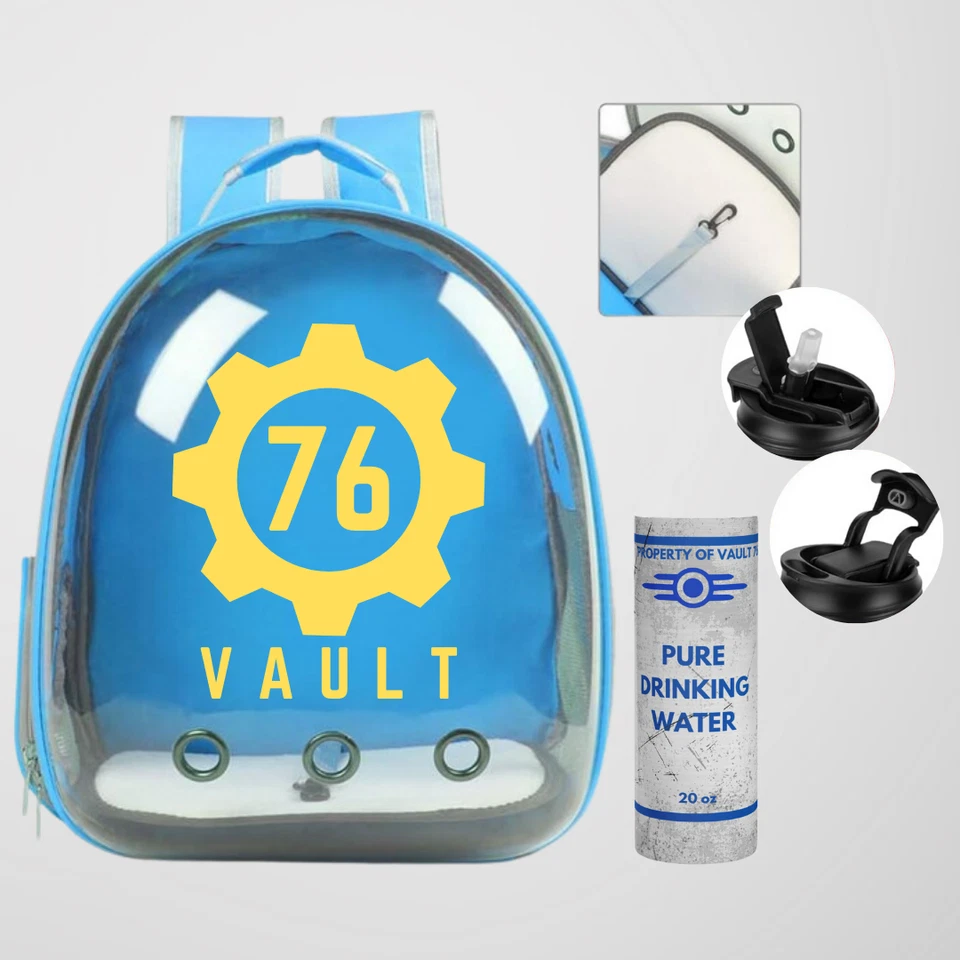 Mochila Grande Estilo Retro Propiedad de Bóveda Post Apo Estilo con Vaso Estilo Antiguo Foto 3 de 3