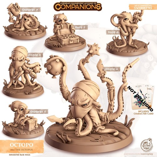 Octopus Miniatures by Castnplay, Dnd Miniatur / Tabletop Miniatur Tintenfisch
