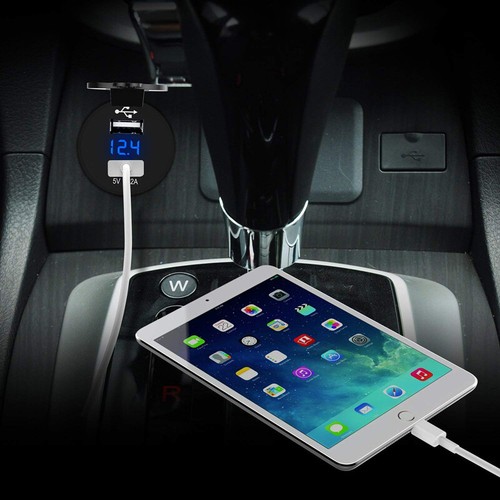 12V Blue LED Dual 2 USB Car Marine Boat Power Socket Plug Outlet Charger Adapter - Zdjęcie 4 z 9