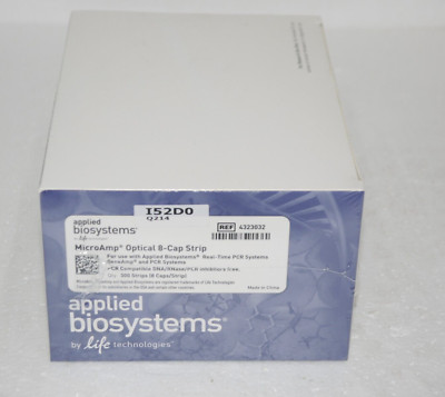 Applied BioSystems 4323032 MicroAmp Optical 8-Cap Strip 300 Strips PCR Gene New