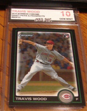 TRAVIS WOOD Rookie****2010 Bowman CHROME----GEM Mint 10***REDS---Mad Dog