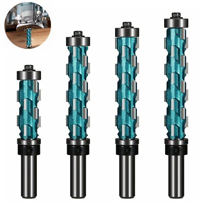 Spiral Flush Trim Router Bits Double Bearing Woodworking Mill Cutter 1/2'' Shank