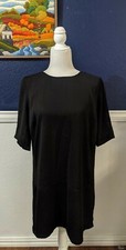 Anthropologie Pim + Larkin Little Short Sleeve Black Dress Sz Large L