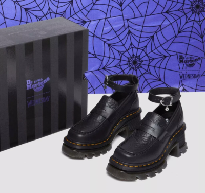 コラボ【Dr.Martens×Wednesday】CORRAN ウェンズデーローファー Dr. Martens x Corran Wednesday Heeled Loafers - Black