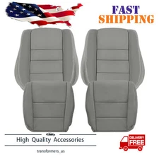 For 2008-2012 Honda Accord Driver/Passenger Seat Leather Cover Bottom&Top Gray