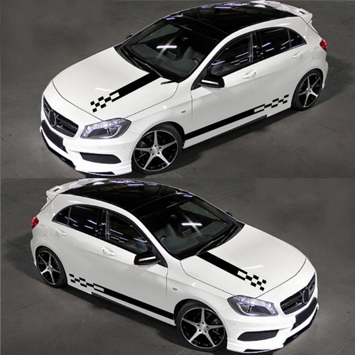 5Pcs Car Side Door Body Hood Rearview Mirror Decal Stripes Sticker Racing L5M2 - Picture 5 of 8