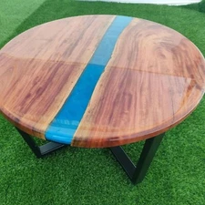 36" Epoxy Resin Dining Table Top / Epoxy Wooden Round Table Top Home Interior