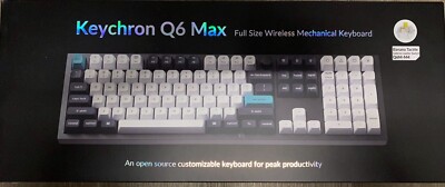 Keychron Q6 Max Wireless Custom Mechanical Keyboard, 2.4 GHz Bluetooth QMK Fu...